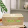 Wireless LED Wood Clock: Digital Alarm with Thermometer, Calendar & Charging Function