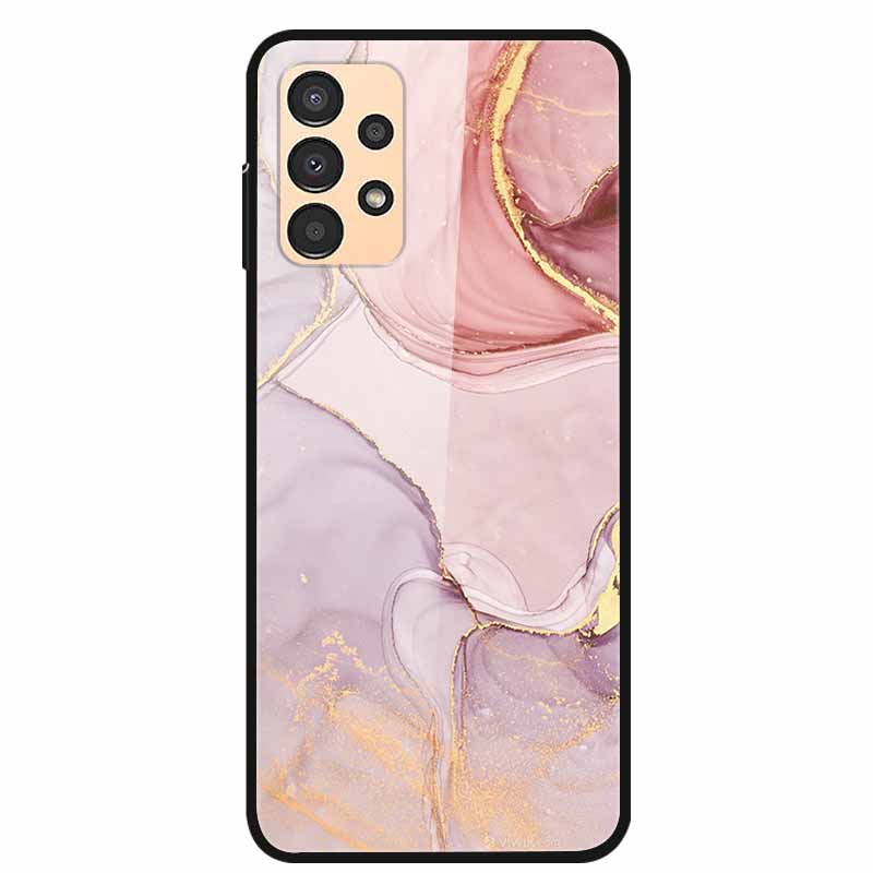 Funda para Samsung A53 5G 2022 Mármol Vidrio Templado Tapa Dura para Fundas de Teléfono Samsung Galaxy A33 A73 5G Protección Fundas