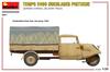 Miniart 1/35 Scale German Tempo E400 High Loader Flatbed Delivery Van, Three-Wheel Plastic Model, Model MA35371
