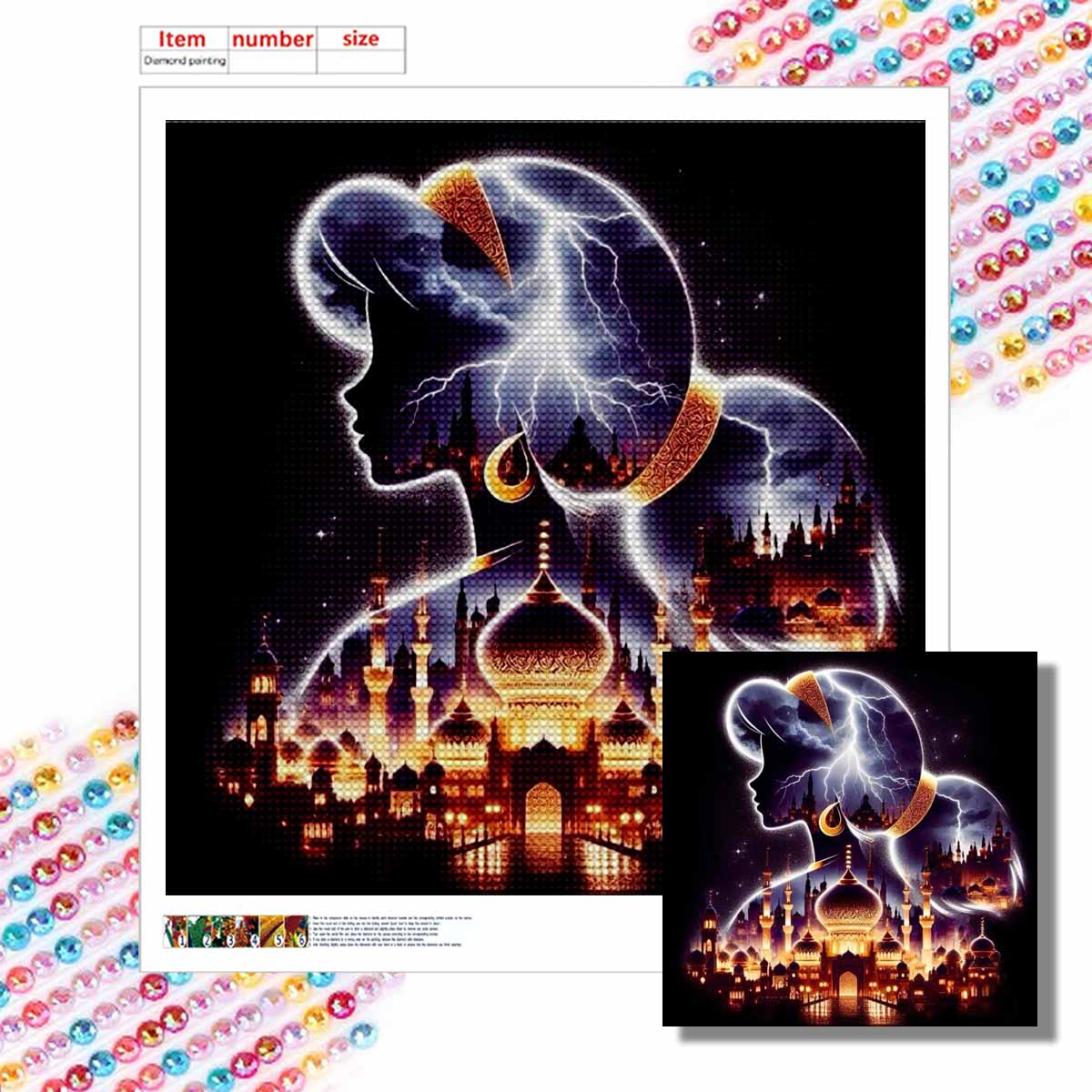 

Алмазная живопись своими руками Круглые алмазы Серия принцесс Полная алмазная мозаика Украшение для дома Живопись Набор для вышивания крестом Round 50x50cm
