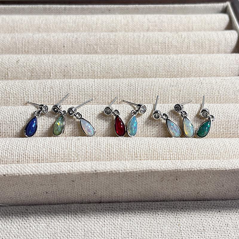 Auffällige Opal-Tropfen-Ohrstecker – Minimalistisch, farbenfroh, cooler Stil Knorpelschmuck für Frauen