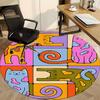 1pc Skull Rose Office Round Area Rug,  Mat Suitable For Office, Under Office Chairs Bedroom Living Room Home Decor, Room Deco