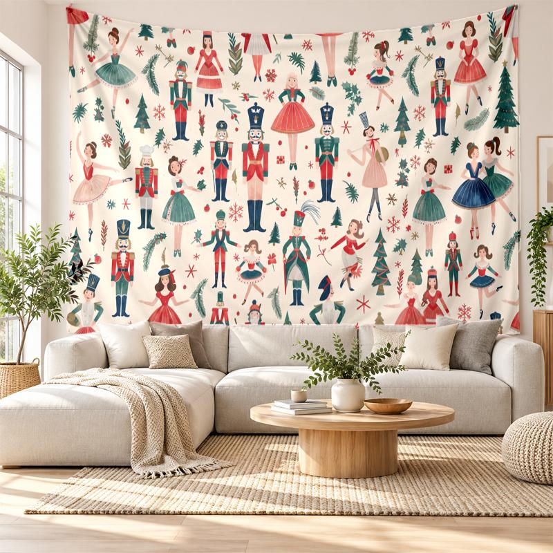 Christmas Printed Tapestry Wall Hanging For Bedroom Living Room Wall Decor Holiday Gift
