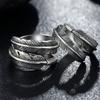 Adjustable Open Ring Couples Vintage Angel Feather Design Unisex Copper Plated Geometric Band