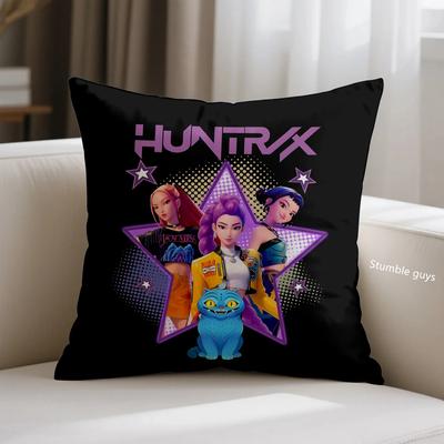 Cojín de Sofá de Anime Demon Hunters Funda de Cojín Kpop Suave