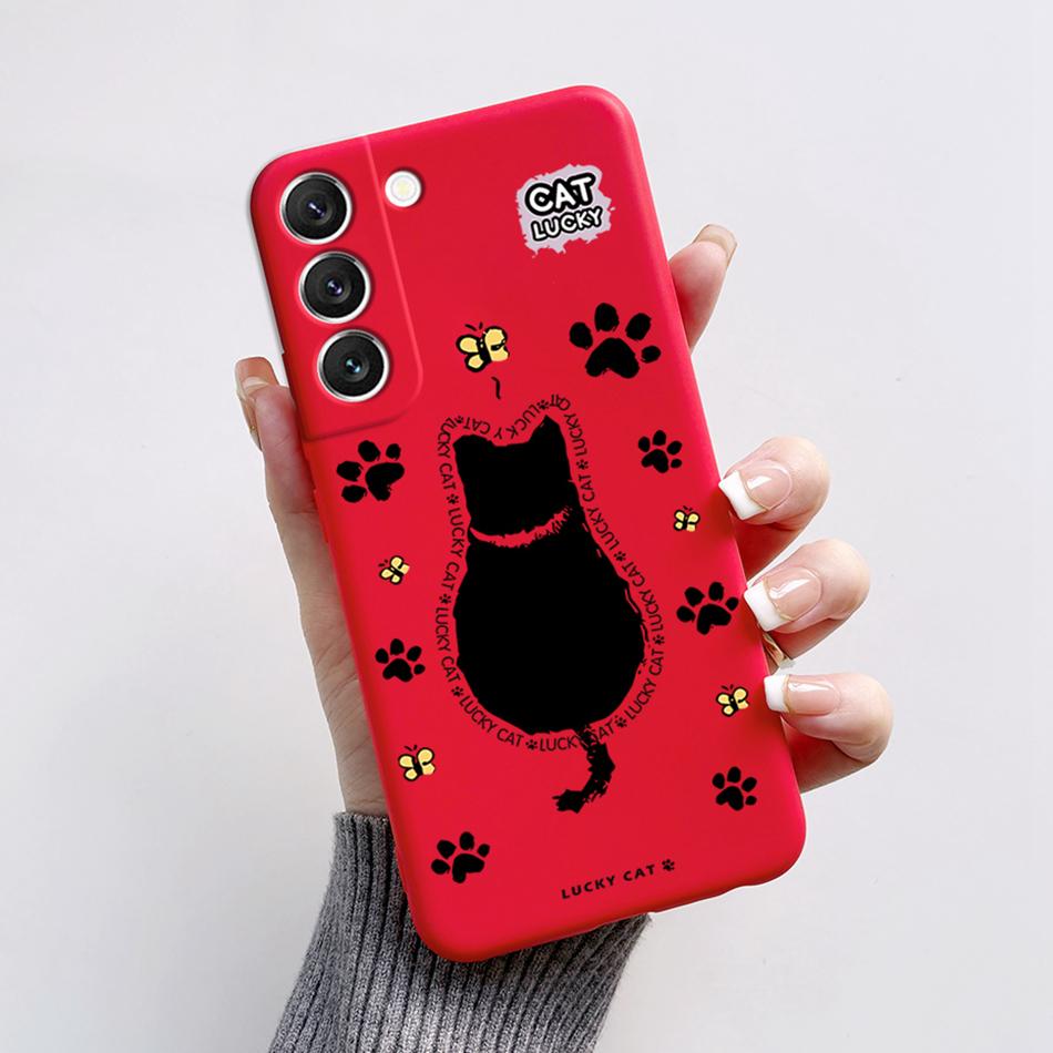 For Samsung Galaxy S22 S 22 Plus S22 Ultra S22+ Case Soft Slim Cute Bear Cartoon Frog Candy Painted Back Cover Funda Bumper Bags