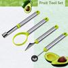 4 In 1 Stainless Steel Fruit Tool Set Watermelon Ball Scoop Apple Corer Remover Fruit Carving Knife Fruit Pulp Separator Tool