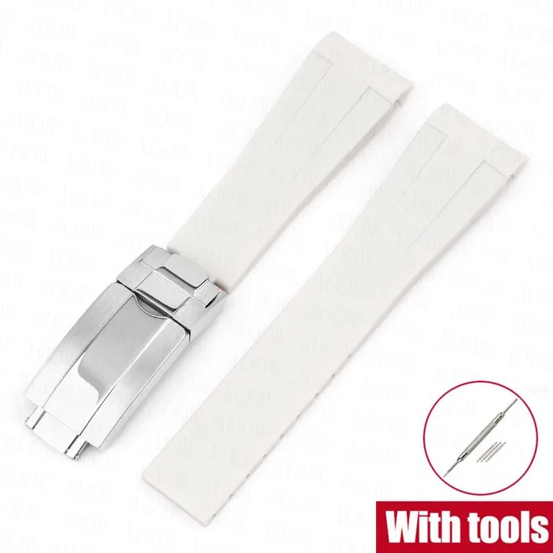 20mm Rubber Strap for Rolex GMT Daytona Submariner Waterproof TPU Curved End Replace Watch Band for Omega X Swatch MoonSwatch