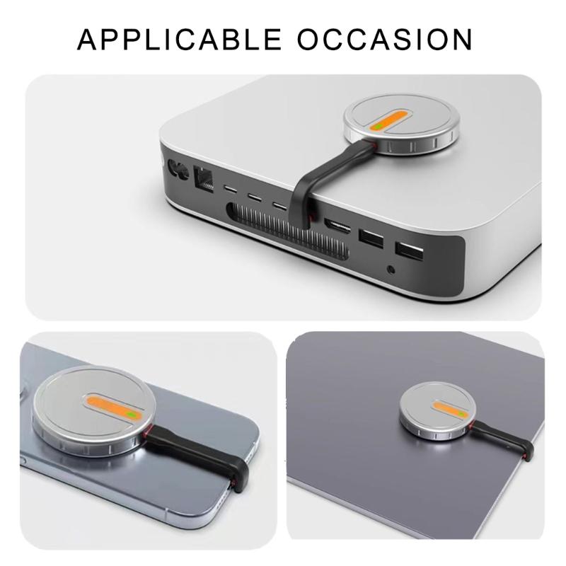 Multiple Use Short USB C To C Cable 60W Power Delivery Small Double USB C Bendable Cable Magnetic Attachments for Use