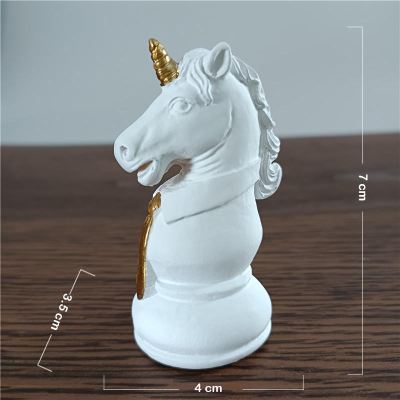 Black & White International Chess Figurines Statue Chess Pieces Board Games Accessories Home Decor Chessmen Ornaments