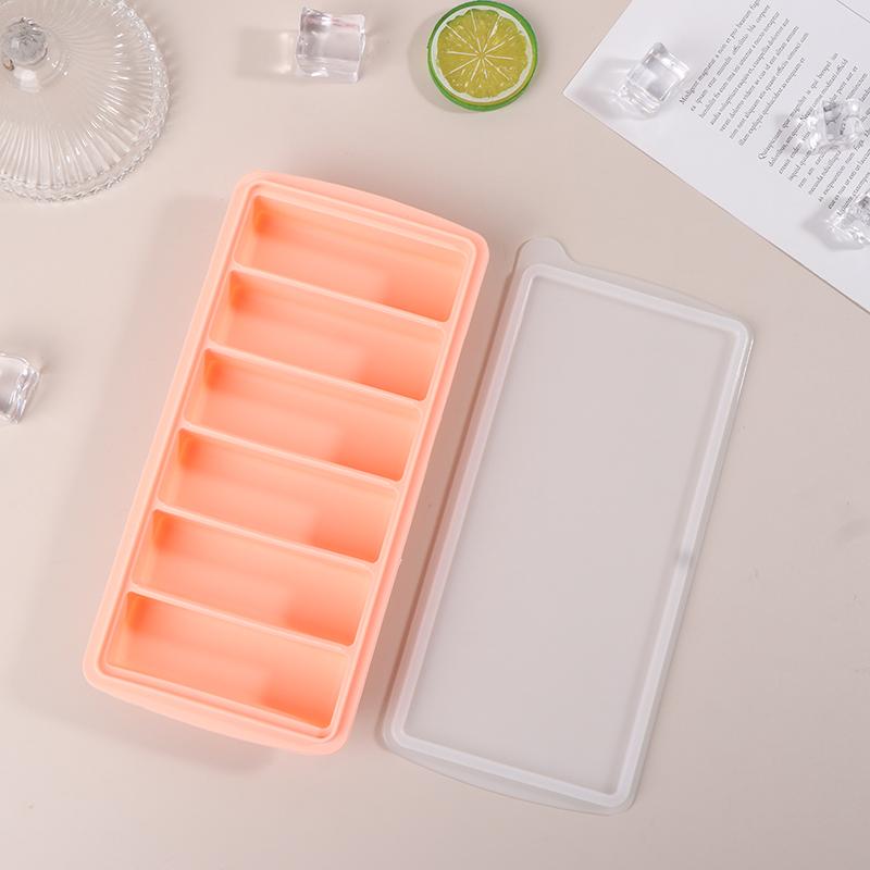 6 Grids Long Ice Cube Tray Mold Kitchen Reusable Silicone Ice Cube Mold Bpa Free Ice Maker Food Grade Silicone Ice Cubes Mould