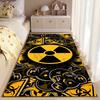 "Yellow Black Radiation Hazard Symbol Rug with Gas Mask Design" Suitable for use as an anti-slip for living room bedroom sofas