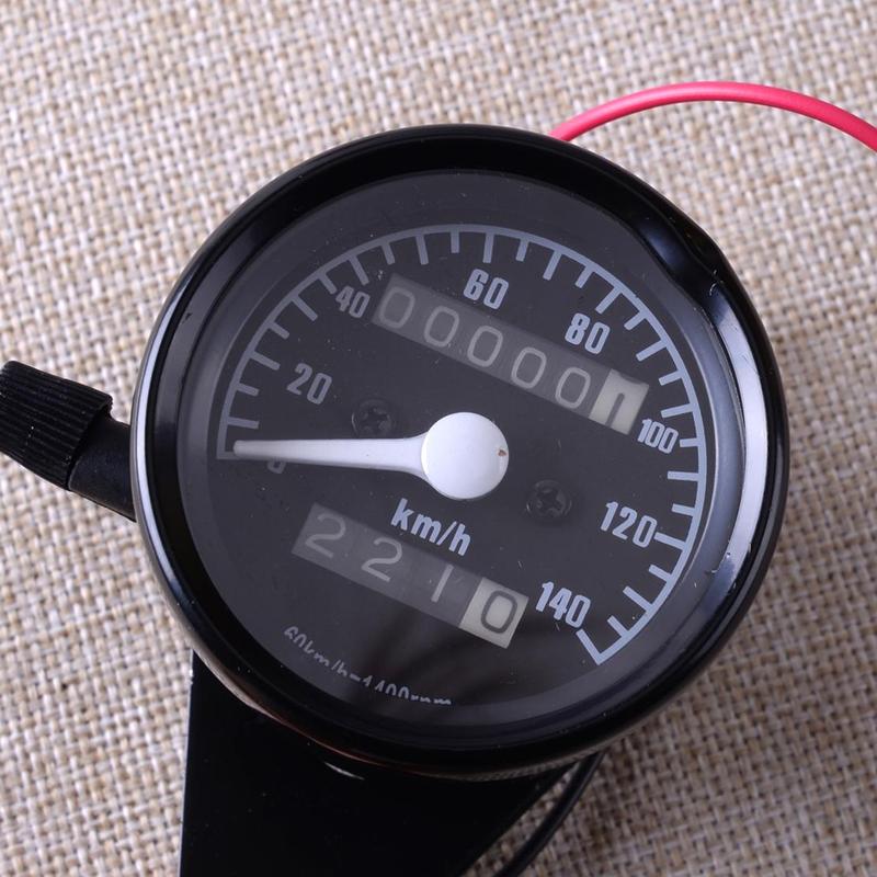 Universal Motorcycle Dual Odometer Speedometer Gauge 0-140