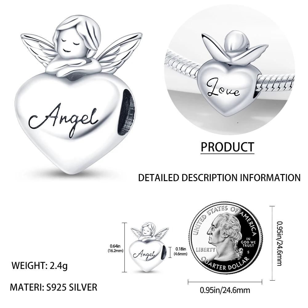 Copper Angel God Religion Series Pendant Charms Heart Bead Diy Fit Original Charm Bracelet For Women Diy Fine Jewelry Gifts