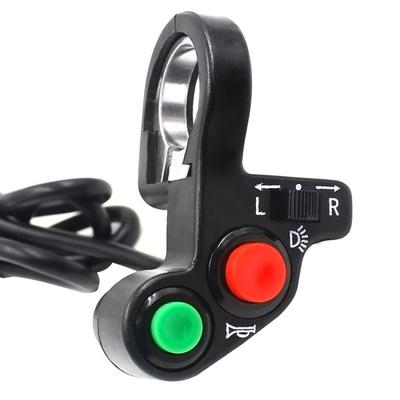 Motorcycle Bicycle Handlebar Mounting Switch Button 3 In 1 Design (for LED Headlight, Speakers, Turn