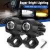 2Pcs LED Motorcycle Spot Light Waterproof Auxiliary Motorcycle Headlight with Mount Brackets Universal Fit for Motorcycles