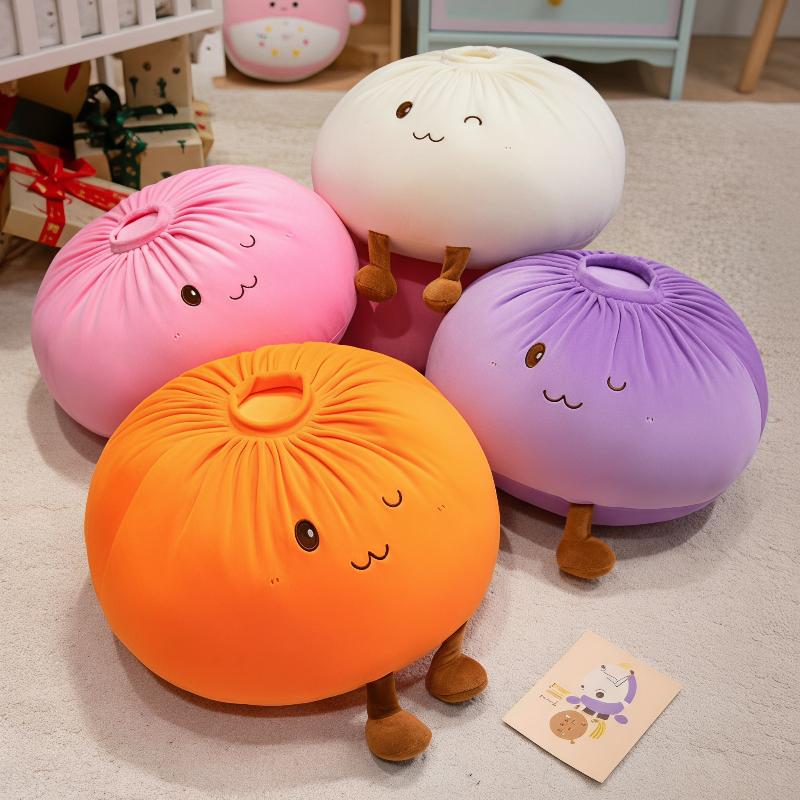 Super Soft Plush Material Steamed Bun Plush Pillow Pp Cotton Filled Fluffy Comfortable Dumpling Plush Toy Stress Relief