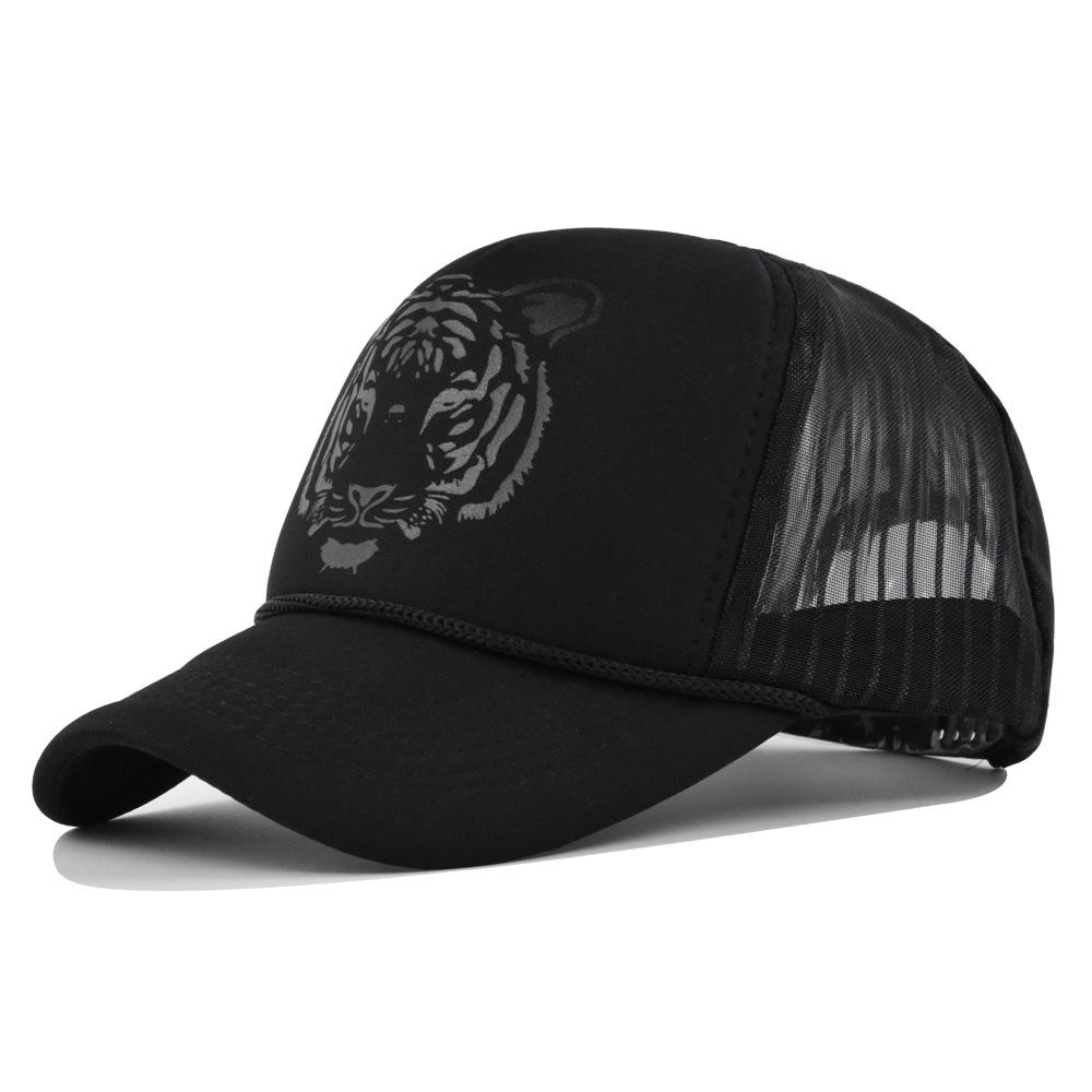 Head Tiger Duck Tongue Baseball Cap Casual Mesh Sun Hat Cartoon Print Cotton Hat