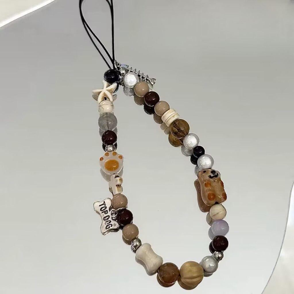 Cool Style Bone Dog Bead Pendant Phone Chain Lanyard