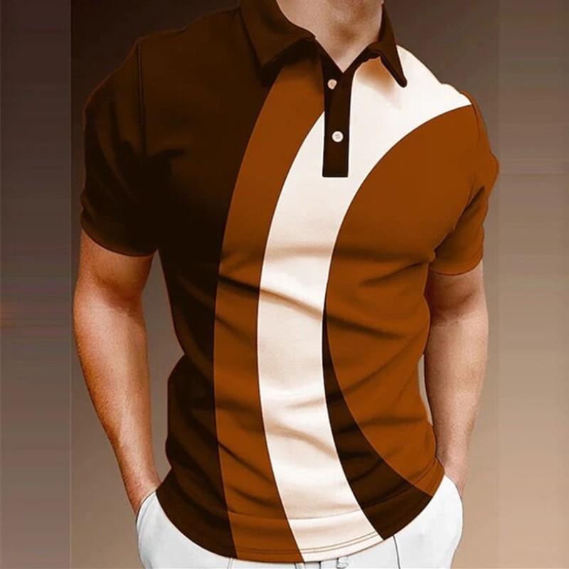 Herren Golf Poloshirt Kurzarm Knopf T-Shirt Top