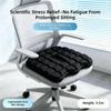 Inflatable Seat Cushion Adjustable Air, Multi-Cell Press-to-Inflate Pad, Contoured Black Polyester for Vehicle C