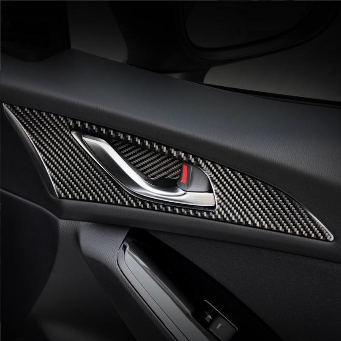 Mazda 3 Axela Interior Door Handle Bowl Carbon Fiber Sticker Set