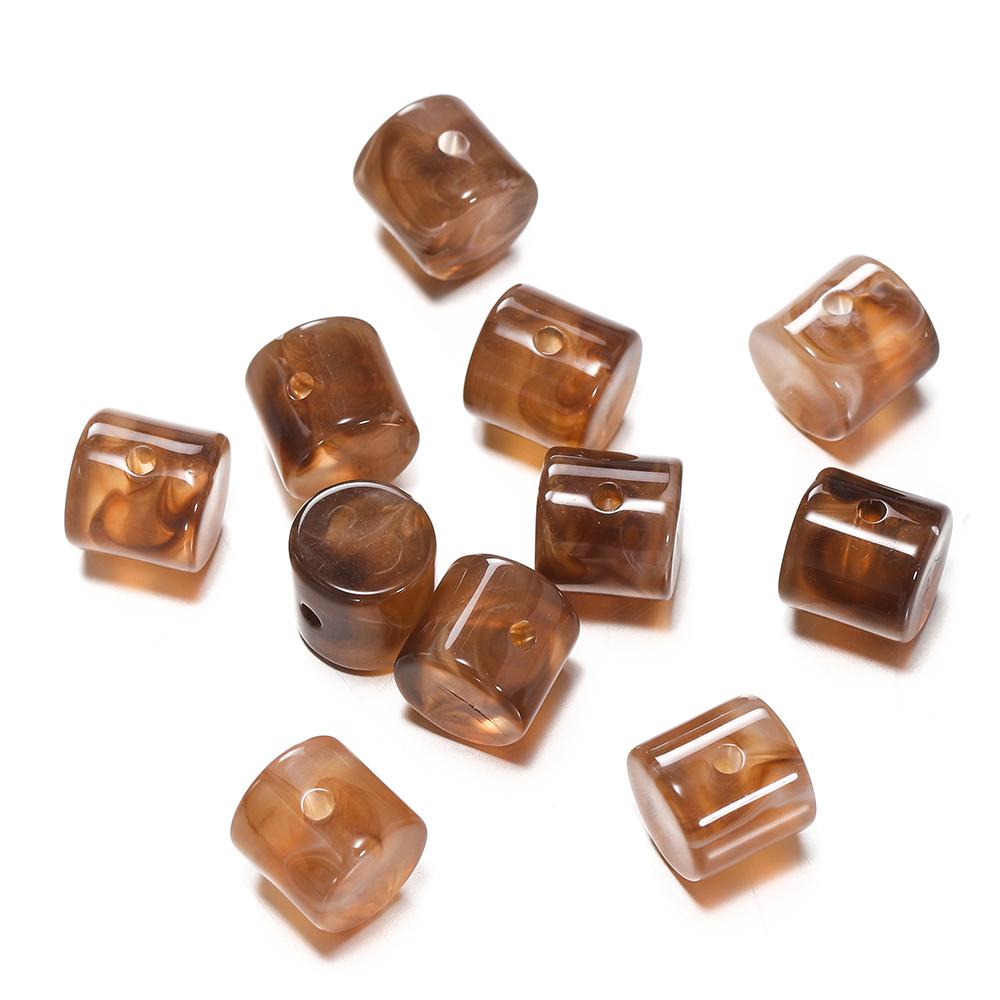 10 Stück 11,5x12mm Zylindrische Perlen Acryl Imitation Stein Lose Abstandshalterperlen für DIY Armband Halskette Schmuckherstellung Zubehör