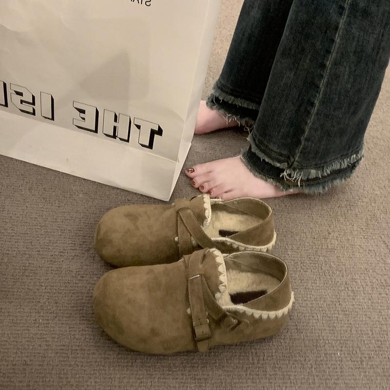 

Новые китайские универсальные биркенштоки 2025, новый кружевной край, внутренняя платформа, одна педаль, ленивые, ретро, милые женские туфли 40 абрикосовый