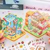 Cartoon Food Street Landscape Sticker Cabin Scene DIY Toy Game Sticker Festival Birthday Gift for Kids Girls and Children