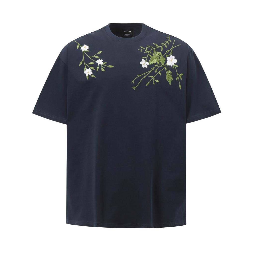 Summer Men's Casual All-Matching Printed T-shirt Loose Trendy Men's Round Neck Top