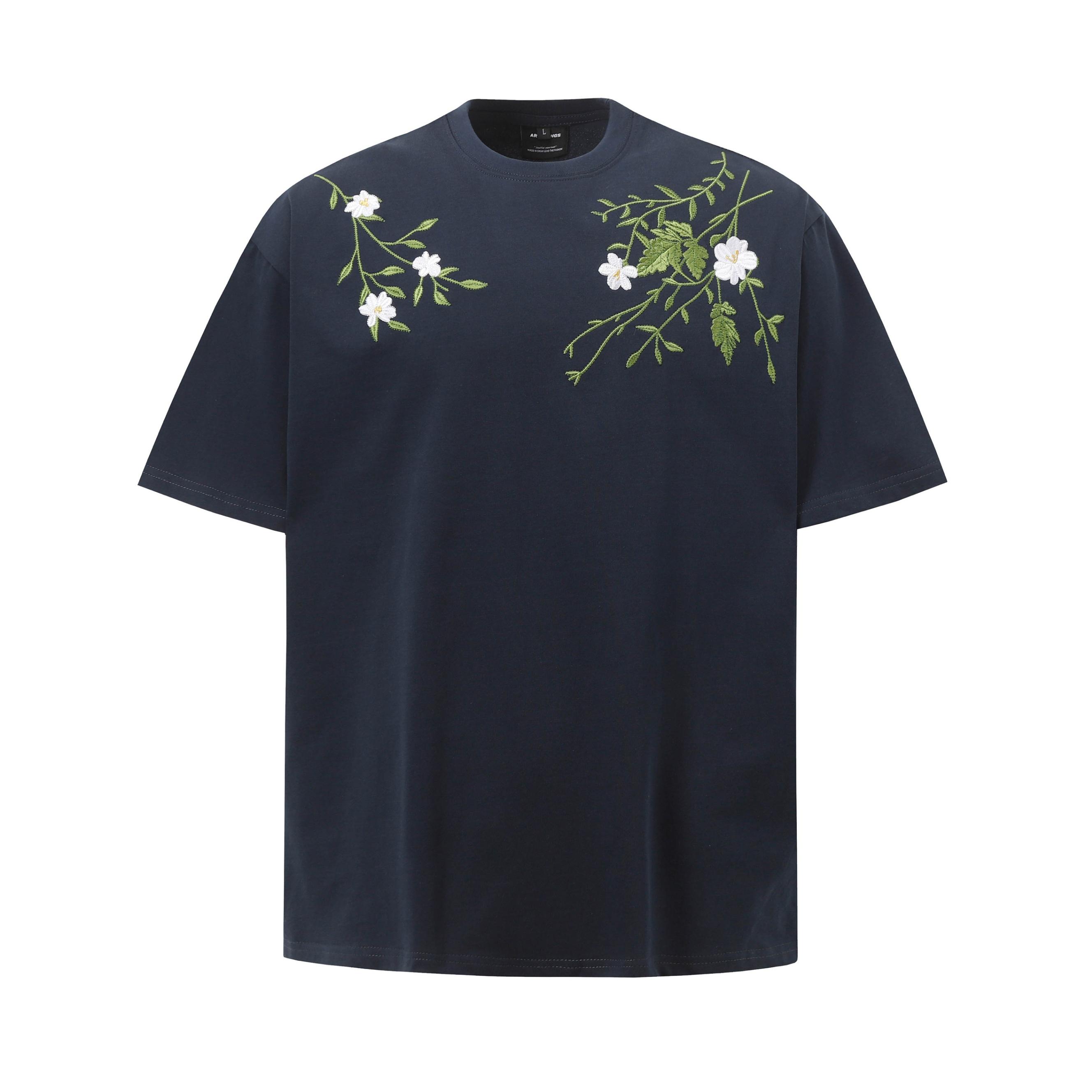 

Летняя мужская повседневная универсальная футболка с принтом, свободный модный мужской топ с круглым вырезом 2XL темно-синий