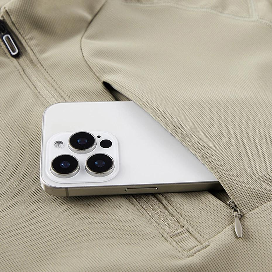 Quick Dry Men's Polo Shirt Stand Collar Pullover Male Long Sleeve Half Zipper Spring Big Size Plus Large Sport Golf