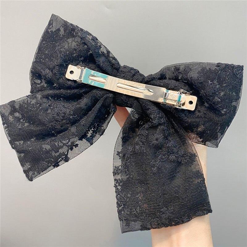 Cute Romantic Big Bowknot Hair Clip Lace Floral Butterfly Hair Pin Japanese Style Hair Accessories for Women Jewelry for Hair