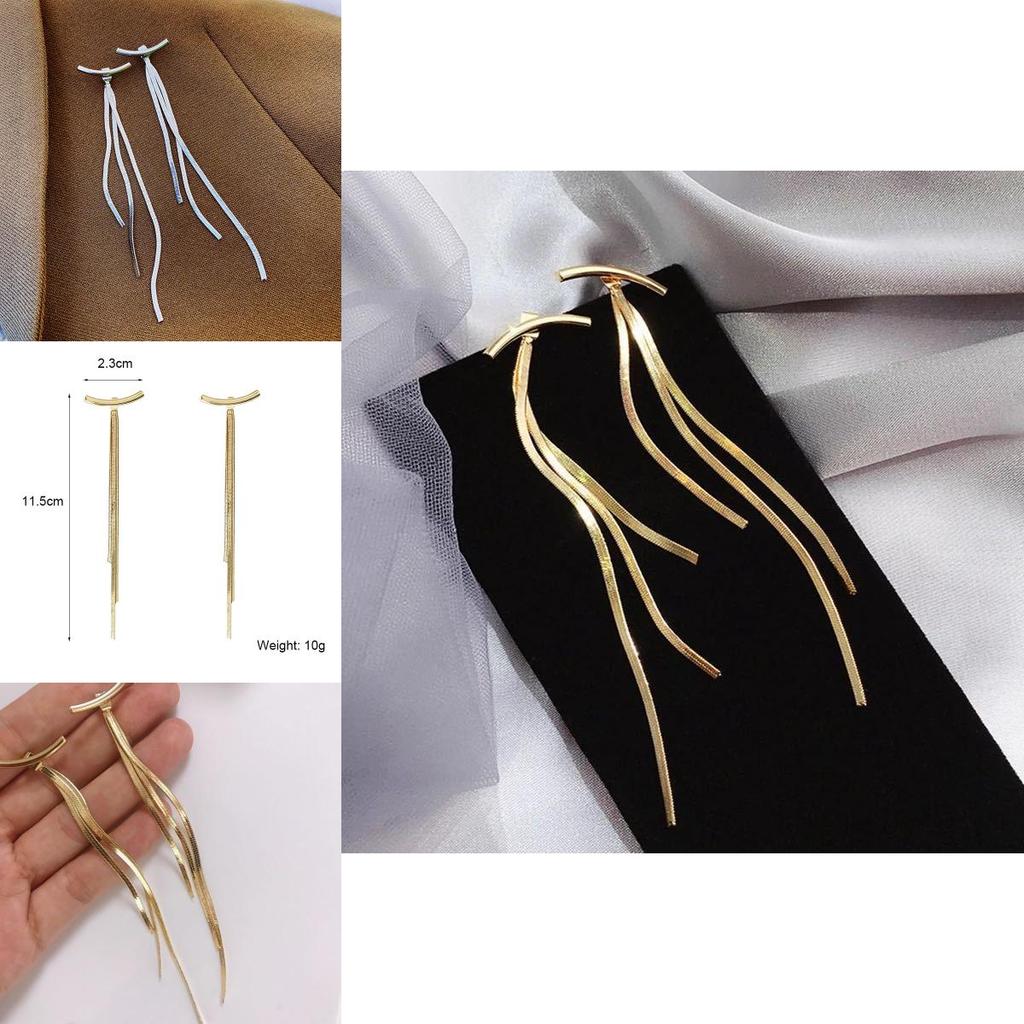 Alloy Chain Drop Earrings With Electroplating For Stylish Casual Wear And Gift Idea