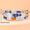 Luxury Female Rainbow Zircon Stone Engagement Square Round Oval Ring Vintage Silver Color Wedding Fashion Jewelry For Women