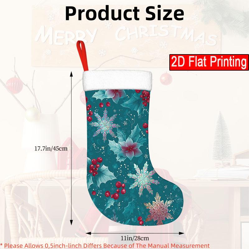 Christmas decoration fireplace hanging stocking 1pc Seamless Santa Claus Christmas Stocking Ornament - Hanging Loop, Hol