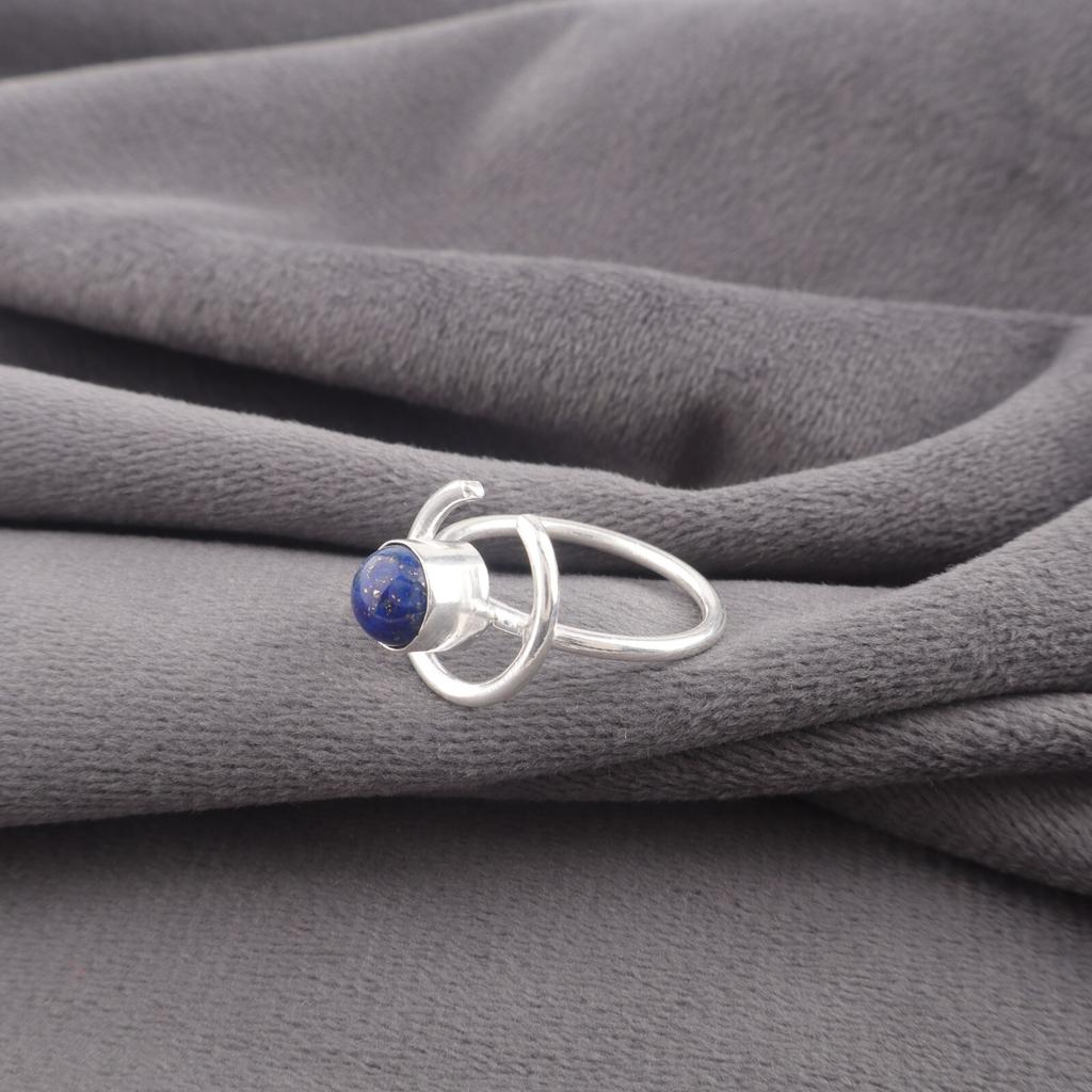 Lapis Lazuli Gemstone Ring 925 Sterling Silver Handmade Jewelry Blue Stone Ring RR-54-30