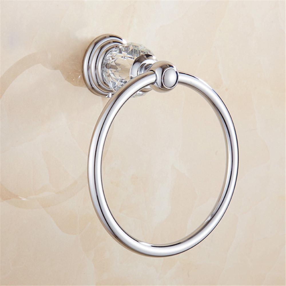 

Tuqiu Золотий Тримач для рушників Настінний Хромований Вішак для рушників Ванна кімната Латунь з кристалом Перекладина для рушників Рейлінг Тримач для рушників