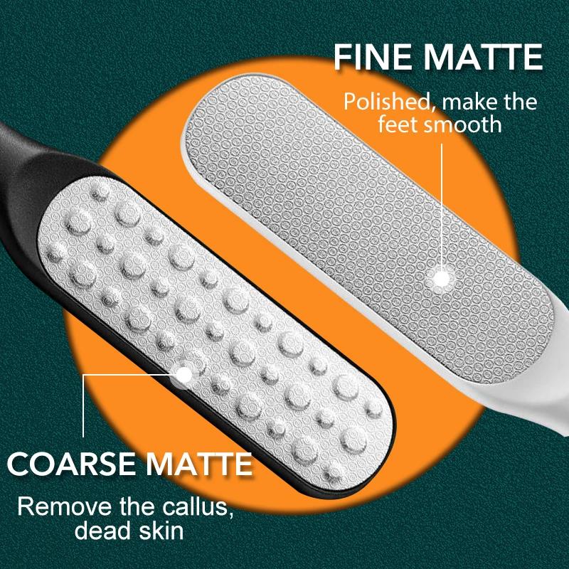 Double Side Foot File Stainless Steel Foot Rasp Heel Grater Hard Dead Skin Callus Remover Pedicure Foot Care Tools Professional