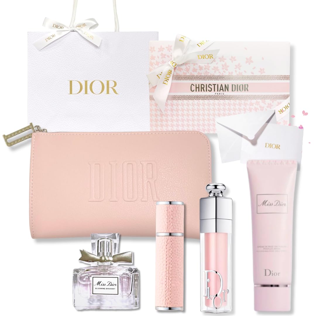 

Dior Miss Dior Hand Cream Lip Maximizer Gift Set Blooming Bouquet Gift and Message & [Includes Pouch, Perfume, Shopper, Box, Card]