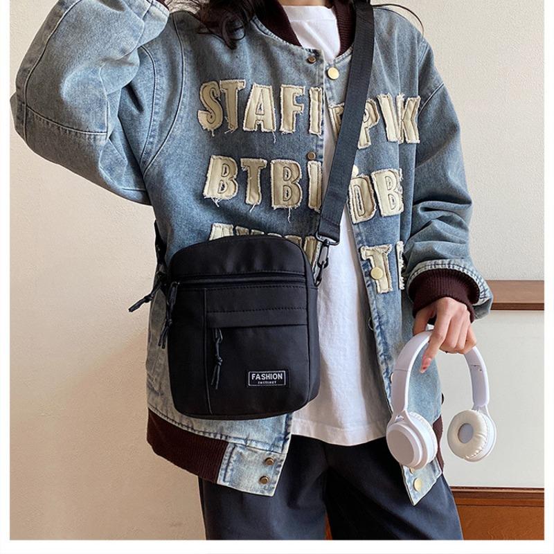 Street trend couple's small satchel fashion casual canvas bag men's street mobile phone shoulder bag