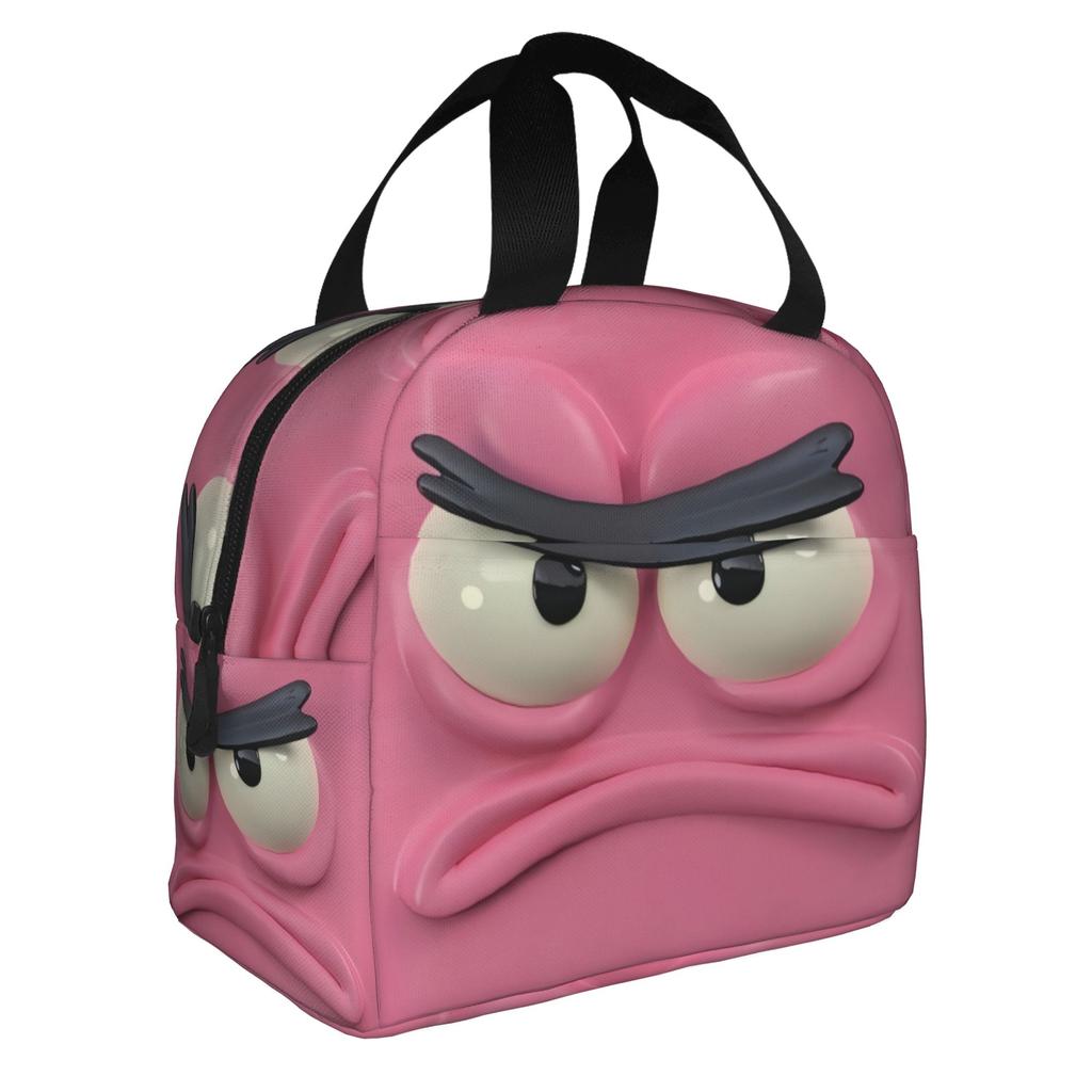 Funny Expression  Portable Lunch Box for Women Waterproof  Thermal Cooler Food Insulated Lunch Bag School