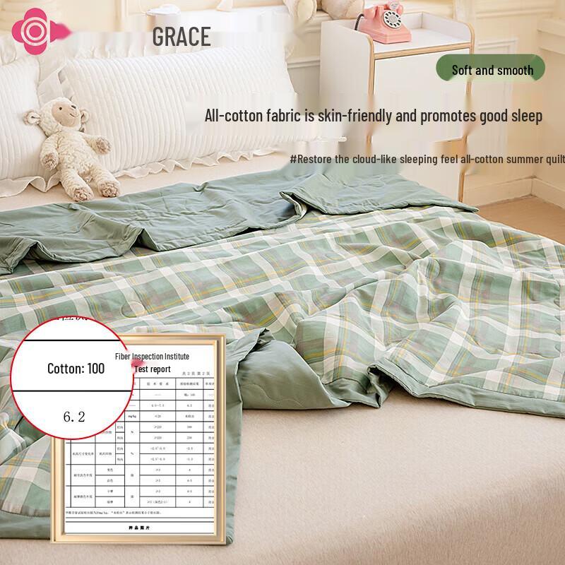 Grace Green Plaid Summer Quilt