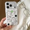 Adorable Cartoon Bear Four-Leaf Clover Phone Case for iPhone 17/16 Pro Max/15/14