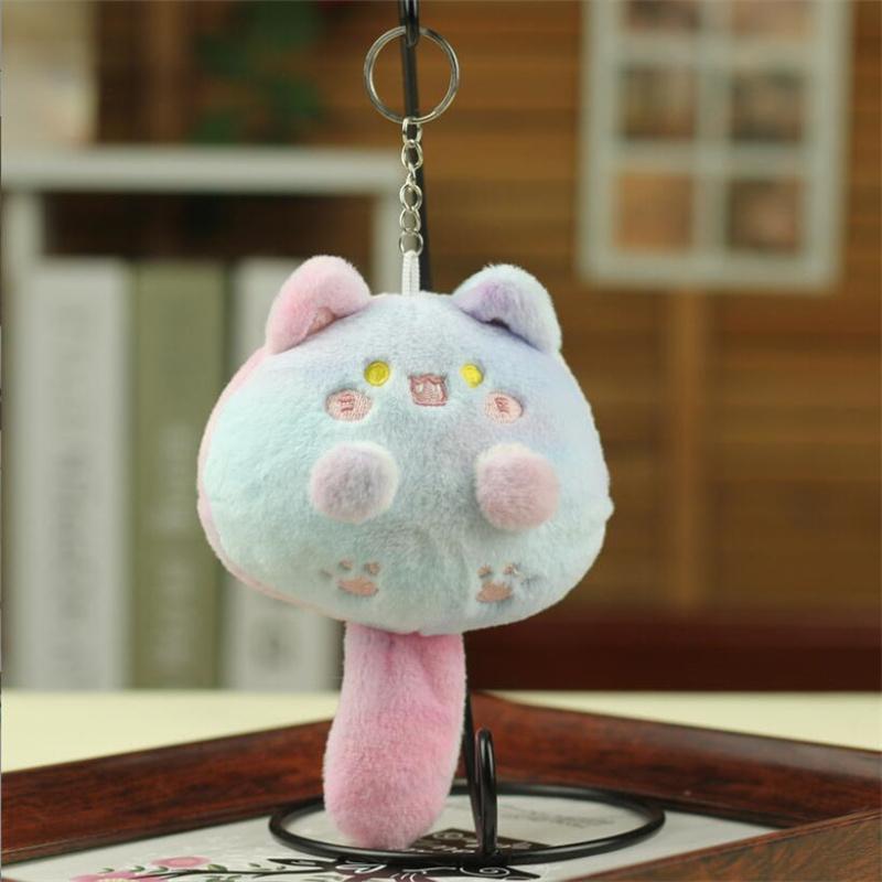 12cm Creative Cartoon Cat Plush Toys Bag Pendant Mini Stuffed Animal Doll Keychain Ornaments for Girls Gifts