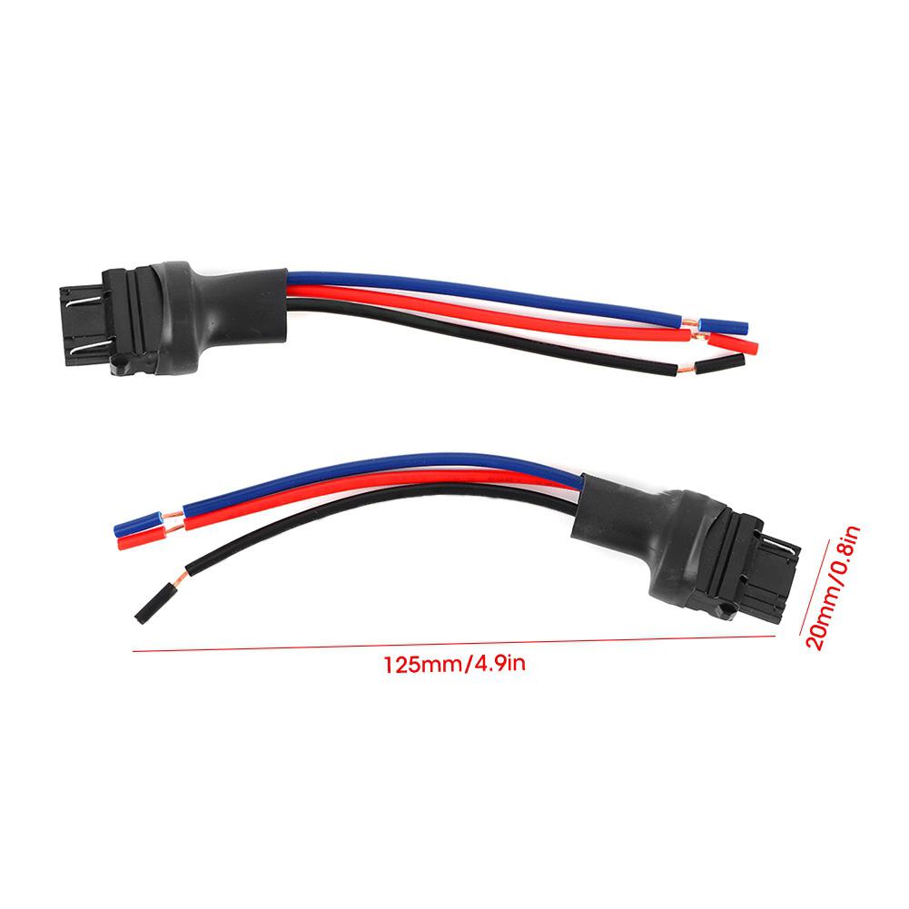 2Pcs 3157 Male Socket Connector Car Bulb Holder Adapter Wire for Turn Signal Light