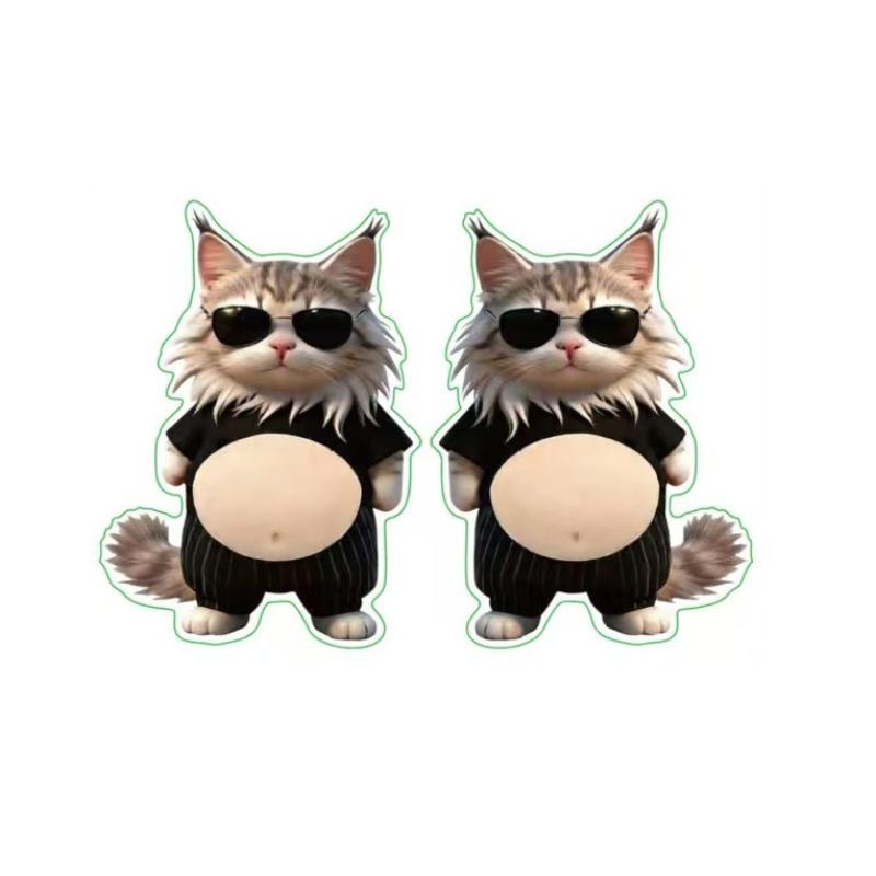 Kawaii Cat Dog 3D Belly Stickers Soft Silicone Squeezeable Stress Relief Stickers DIY Phone Case Car Anti-collision Sticker