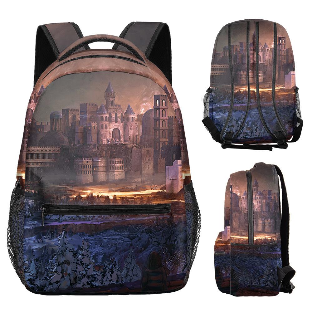 Trendige Hip Hop Kpop Jugendliche Schultaschen Unisex Undertale Reisetaschen 3D-Druck Oxford Wasserdichte Notizbuch-Umhängetaschen