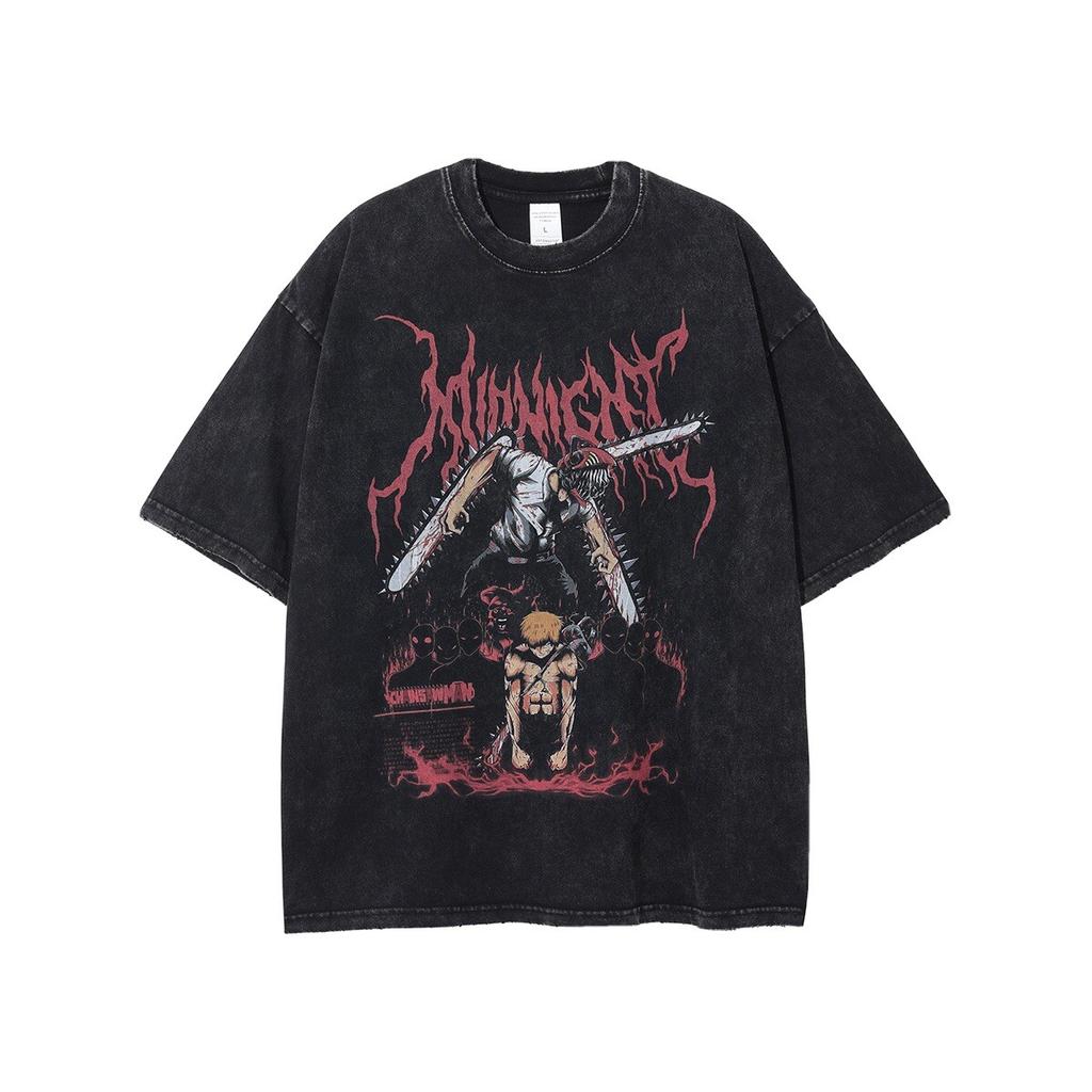 Unisex Washed T-Shirt Oversized Streetwear Anime Hakajuku