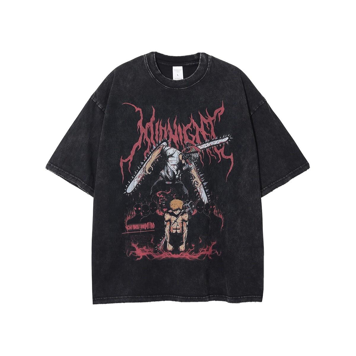 Unisex Washed T-Shirt Oversized Streetwear Anime Hakajuku S разноцветный